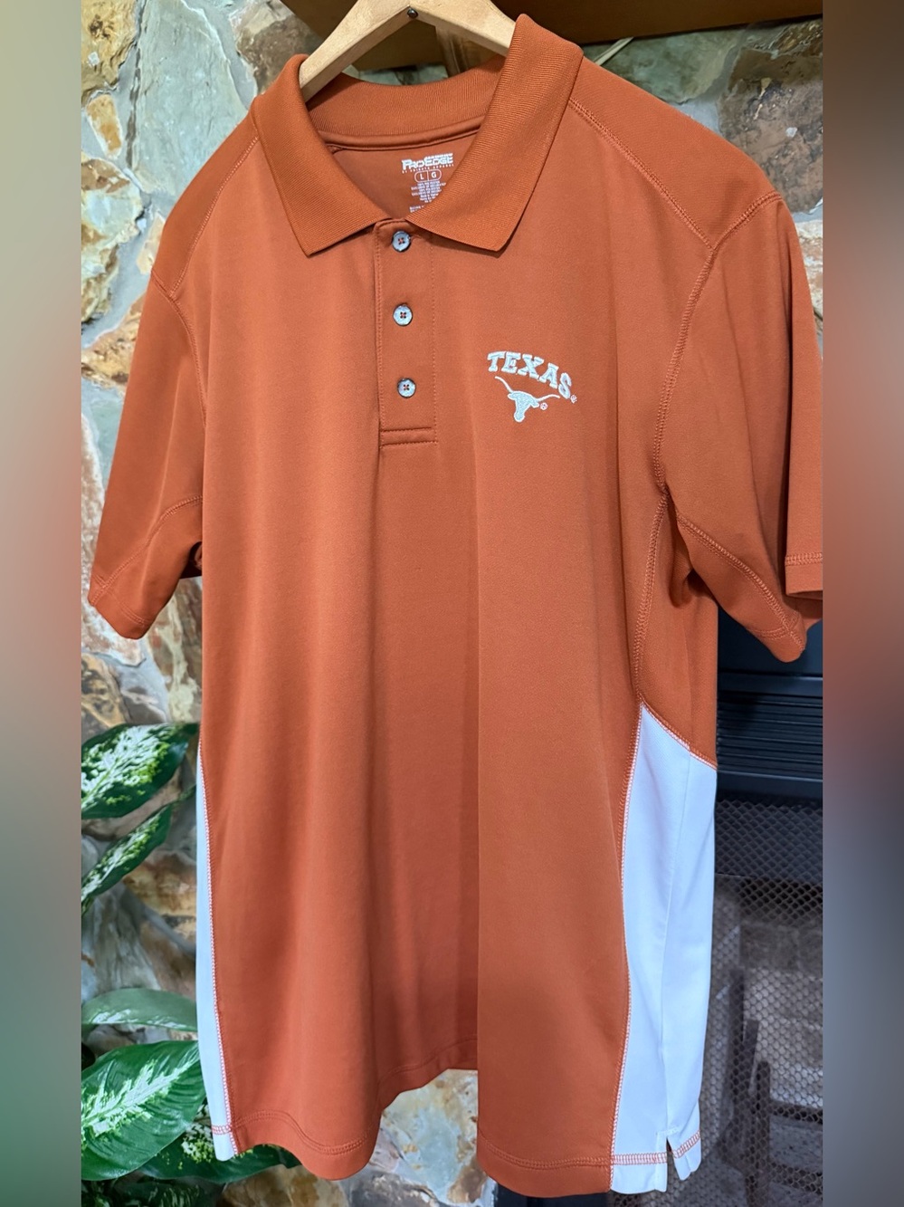 Texas Longhorns Men's Burnt Orange and White Polo Shirt L